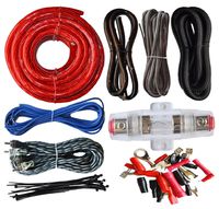 Absolute USA 4 Gauge Amp Kit Amplifier Install Wiring Complete 4 Ga Installation Cables 2200W