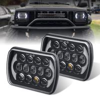 (Pair) 5''x7'' 6''x7'' High Low Beam Led Headlights for Jeep Wrangler YJ Cherokee XJ H6054 H5054 H6054LL 69822 6052 6053 with Angel Eyes DRL (Black 105w Osram Chips)
