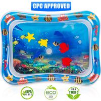 Tummy Time Water Play Mat, 7 Upgrade [2019 NEW] Inflatable Infant Baby Toys & Toddlers Fun Activity Play Center for Boy & Girl Growth Brain Development BPA-Free Baby Toys for 3-12 Months (26''x20'')