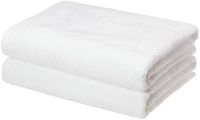 AmazonBasics Quick-Dry Bath Towels, 100% Cotton, Set of 2, White