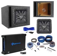 Kicker L7S124 12" Solobaric L7S Car Sub+Vented Enclosure+750W Amplifier+Amp Kit