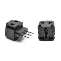 OREI 2 in 1 USA to Italy Adapter Plug (Type L) - 2 Pack, Black