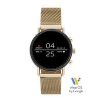 Skagen Connected Falster 2 Stainless Steel Magnetic Mesh Touchscreen Smartwatch, Color: Gold (Model: SKT5111)