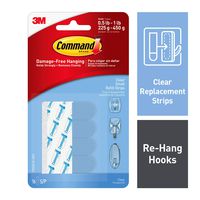 Command Clear Replacement Strips, Re-Hang Indoor Clear Hooks (17022CLR-16ES)