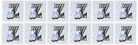 3dRose Z is for Zebra in Blue for Boys Baby and Kids Monogram Z in Zebra Print - Greeting Cards, 6 x 6 inches, set of 12 (gc_62891_2)
