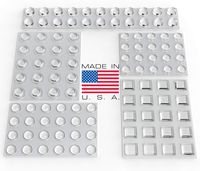 Clear Adhesive Bumper Pads 106-PC Combo Pack (Round, Spherical, Square) - Made in USA - Sound Dampening Transparent Rubber Feet for Cabinet Doors, Drawers, Glass Tops, Picture Frames, Cutting Boards