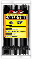 Pro Tie B6QO100 5.5-Inch Quik Off Tear Away Cable Tie, Black Nylon 100-Pack