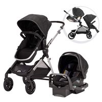 Evenflo Pivot Xpand Modular Travel System, Baby Stroller, Up to 22 Configurations, Extra-Large Storage, Single-to-Double Stroller, Durable Construction, Compact Folding Design, Stallion Black