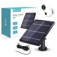 Solar Panel Compatible with HeimVision HMD2 Rechargeable Battery Security Camera, Waterproof 3.2W/ 5.5V Solar Panel with 13ft/ 4m USB Cable, Support Continuously Supply Power for Security Camera