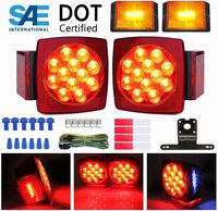 Boat Trailer Light Kit Waterproof 12V for Submersible Heavy Duty Utility Led Trailer Lights (Trailer light) (Square trailer light)