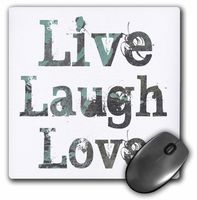 3dRose LLC 8 x 8 x 0.25 Inches Mouse Pad, Turquoise Live Laugh Love Abstract (mp_27987_1)