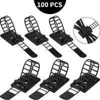 100 Pieces Adjustable Self-Adhesive Cable Straps Nylon Cable Ties Self-Adhesive Cable Organizers for Wire Management, Large and Small