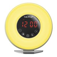 Alarm Clock Radio Digital Sunrise and Sunset simulation Wake Up Light for kids teens women and men with Touch LED display 6 natural sounds 7 colors with USB charger - perfect electronic GIFT for all