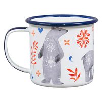 Folklore Woodland Watercolor Durable Travel Enamel Beverage Mug, Bear