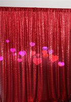 TRLYC Sparkly Red 8FT x 8FT Sequin Wedding Backdrop Photography Backdrop