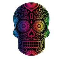 Mexican Sugar Skull Rainbow Spectrum - 5 Inch Full Color Decal for Macbooks or Laptops - Proudly Made in The USA from Adhesive Vinyl