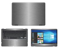 Decalrus - Protective Decal for Asus VivoBook Flip 14 TP410UA (14" Screen) Laptop Titanium Texture Brushed Aluminum Skin case Cover wrap BAasusVivobk14_tp410Titanium