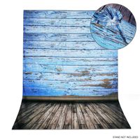 oldzon 6' x 10' Blue Wood Floor Studio Background Muslin Washable Non Glossy Material with Ebook