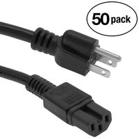 Otimo (10 Pack 15 Feet 16/3 Green Dot Hospital Grade IEC Power Cord (NEMA 5-15P to IEC-320-C13) SJT - Clear Blue