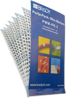 Brady PWM-PK-3 B-500 Matte Repositionable Vinyl Cloth, Black On White Color Porta-Pack Number Wire Markers, Legend "1 Thru 45"
