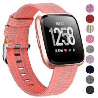 Welltin Bands Compatible with Fitbit Versa/Fitbit Versa 2/Fitbit Versa Lite for Women Men, Breathable Woven Fabric Strap, Quick Release, Adjustable Replacement Wristband for Fitbit Versa Smart Watch