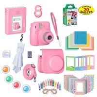 Fujifilm Instax Mini 9 Instant Film Camera Bundle with Over 15 Accessories | 20 Sheets of Instant Film + Mini Nine Leather Case + Photo Album + Lens Filters + Mini Frames + More