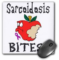 3dRose LLC 8 x 8 x 0.25 Inches Mouse Pad, Funny Awareness Support Cause Sarcoidosis Mean Apple (mp_120599_1)