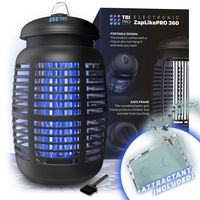 [2-in-1] Bug Zapper & Attractant - Effective 4000V Electric Mosquito Zappers/Killer - Insect Fly Trap, Waterproof Outdoor/Indoor - Electronic Light Bulb Lamp for Backyard, Patio - 1 Acre, Large