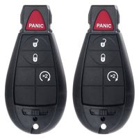 ECCPP 2X Replacement New Uncut 4 Button Automotive Keyless Entry Remote Key Control Transmitter Combo Fit for Chrysler Dodge Jeep Volkswagen Routan IYZ-C01C