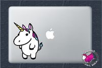 Colorful Fat Cute Unicorn 6 Inch Color Vinyl Decal