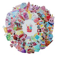 Pink Cute Ice Cream Stickers for Water Bottles, Teen Girls, Summer Theme Decals for Scrapbook, Journal, Planner-70pcs
