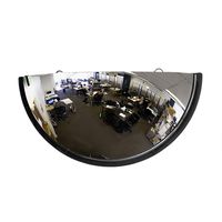 18" Acrylic Bubble Half Dome Mirror with Black Rim, Round Indoor Security Mirror for Driveway Safety Spots, Outdoor Warehouse Side View, Circular Wall Mirror for Office Use - Vision Metalizers