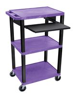 Offex clickhere2shop Mobile Multipurpose Tuffy Front Pullout Shelf Cart, Purple with Black Legs (OF-WTPS42PE-B)