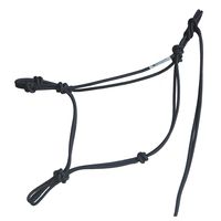 Horse Rope Training Halter - 4 Knot from 1/4" Stiff Polyester Halter Cord - Size Rope Most Trainers Use! (Black, Draft)