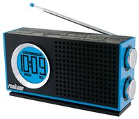 Realtone RT212L AM/FM Portable Dual Alarm Clock Radio (Blue)