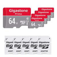 Gigastone Micro SD Card 64GB 5-Pack Micro SDXC U1 C10 with Mini Case and MicroSD SD Adapter High Speed Memory Card C10 Class 10 UHS-I Full HD Video Nintendo Gopro Camera Samsung Canon Nikon DJI Drone