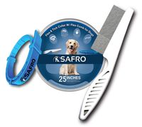 SAFRO Flea Collar for Dogs with Flea Comb - Natural Flea and Tick Prevention - 100% Essential Oils - One Size Fits All - New Cinnamon Scent