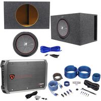 Kicker 43CWR152 COMPR15 15" 1600W Subwoofer+Vented Box+Mono Amplifier+Amp Kit