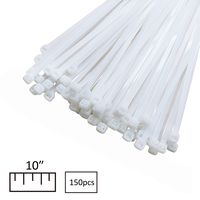 Gardzen White Nylon Cable Ties Set - 150 Pack Self Locking Heavy Duty 10" Zip Cable Tie Wire Indoor and Outdoor UV Resistant