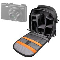 DURAGADGET Black Water-Resistant Backpack with Customisable Interior & Raincover - Compatible with The Fujifilm FinePix S5600 | S8630 | S8650 | S9400W Zoom Digital Camera