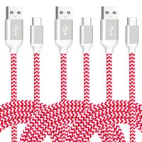 USB Type C Cable, UMECORE 3Pack 3FT USB C Charging Cord Braided for Samsung Galaxy S10 S10E Note 9 S9 Note 8, Pixel, LG V30 G6 G5, Nintendo Switch, OnePlus 6 5 3T - Pink
