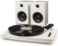 Crosley T100 2-Speed Bluetooth Turntable System with Stereo Speakers, White