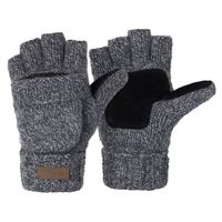 Winter Knitted Convertible Fingerless, W-light Gray, Size one size fits most