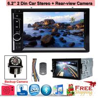 Double Din 6.2'' Car Stereo for Chevy Silverado 1500 Truck (2004-2013), Support Bluetooth, Dual System Mirror Link, CD/DVD Player, FM/AM Radio, Subwoofer, AUX, USB, 2 Yr Warranty + Rear-View Camera