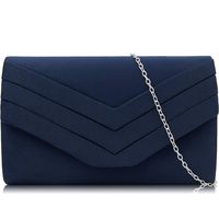 Milisente Evening Bag for Women, Suede Envelope Evening Purses Crossbody Shoulder Clutch Bag (Navy)