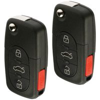 Replacement Keyless Entry Remote Flip Key Fob fits 1998 1999 2000 2001 VW Beetle, Golf, Jetta, Passat (HLO1J0959753F, Set of 2)