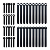 Wrap-It Self-Gripping Storage Straps, Black, 40 Pack (20 4" Straps, 20 8" Straps) - Reusable Hook and Loop Cord Organizer Cable Ties for Cord Management and Organization