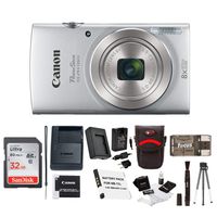 Canon PowerShot ELPH 180 20 MP Digital Camera (Silver) w/ 32GB Accessory Bundle