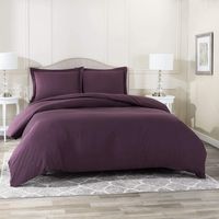 Nestl Bedding Duvet Cover 2 Piece Set - Ultra Soft Double Brushed Microfiber Hotel Collection - Comforter Cover with Button Closure and 1 Pillow Sham, Eggplant - Twin (Single) 68"x90"