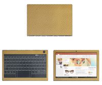 decalrus - Protective Decal for Lenovo Yoga Book C930 (10.8" Screen) Laptop Gold Carbon Fiber Skin Skins Decal for case Cover wrap CFlenovoYogaBkC930Gold